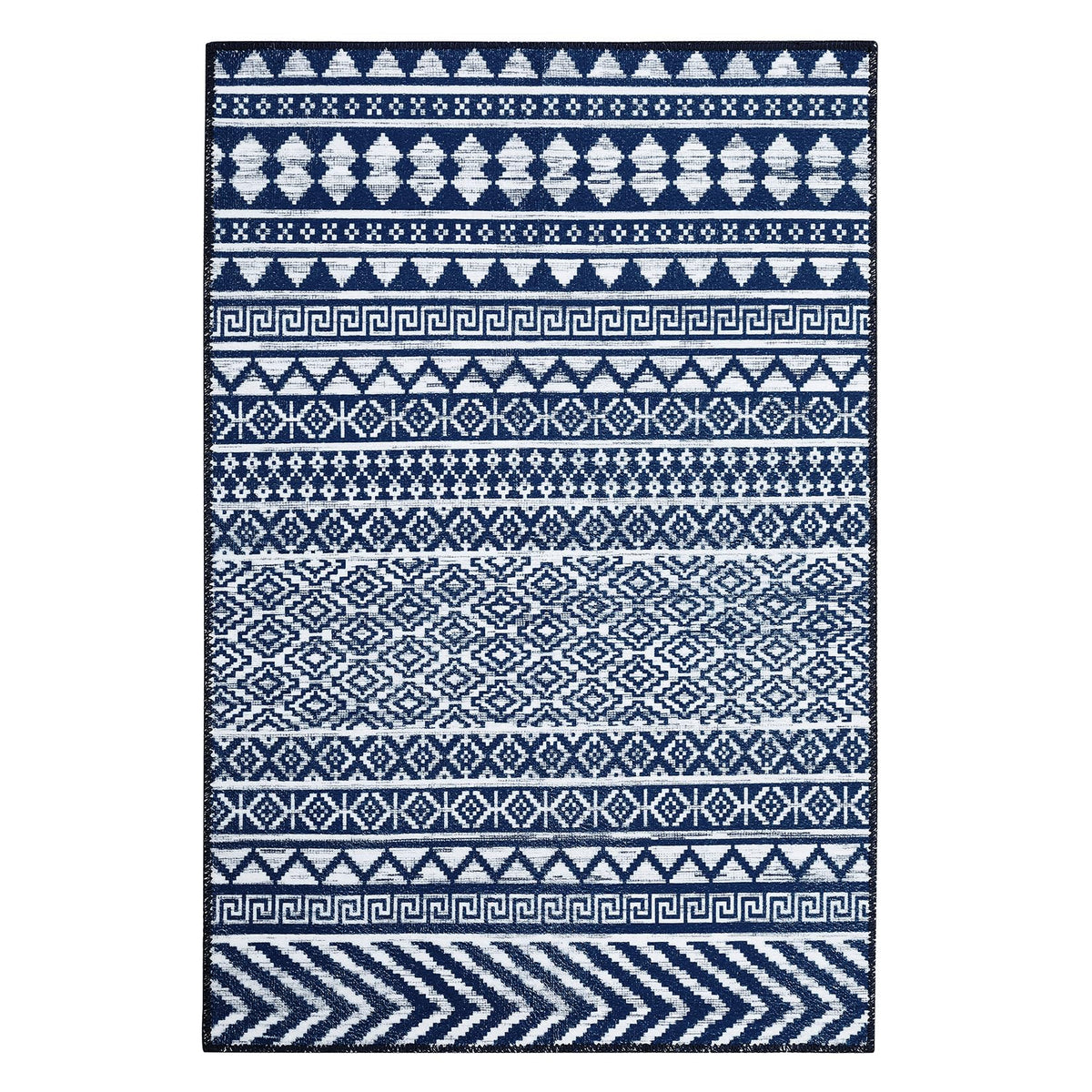 Tapis imperméable Garvee style bohème marocain, lavable, résistant à l'huile, antidérapant, 160 x 230 cm, noir, pour salon et chambre.