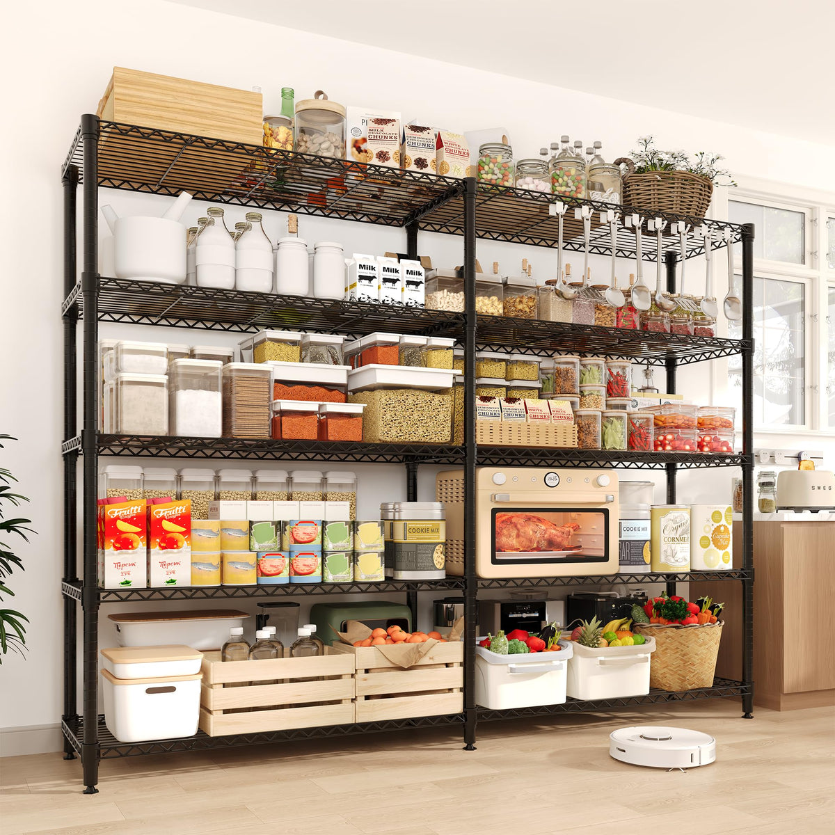 Garvee Étagère métallique en L, 5 niveaux réglables, hauteur 179 cm, capacité 601 kg, pour cuisine, bureau et garage