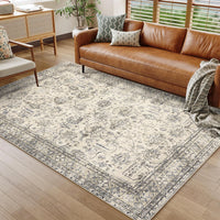Tapis Garvee Pearl Fleece, 100 % polyester, lavable, pour salon/cuisine, 240 x 340 cm, beige-marron
