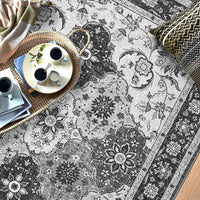 Tapis Garvee lavables à motif treillis vintage pour salon, chambre, bureau, chambre d'enfant, style oriental, à poils courts, neutre, antidérapant, grand format
