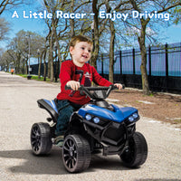 Garvee Quad électrique enfant 6 V avec éclairage LED, musique et conduite sécurisée, bleu, dès 3 ans