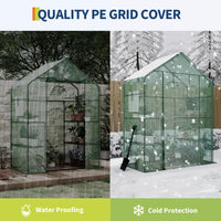 Serre Garvee 57 x 29 x 76 po avec 3 niveaux, 12 étagères, bâche épaisse en PE, fenêtre, portable pour le jardin et l'intérieur