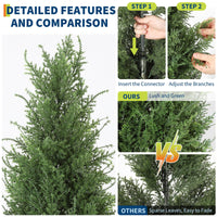 Garvee Arbres artificiels en cèdre 1,20 m en polyéthylène, résistants aux UV et aux intempéries, branches orientables, pour jardin et terrasse, vert