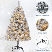 Sapin de Noël artificiel Garvee de 120 cm avec 100 LED, en PE/PVC, idéal pour les petits espaces et la décoration de Noël.
