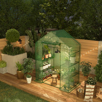 Serre portable Garvee 57x57x76'' avec bâche épaisse en PE, structure robuste, résistante aux intempéries, pour jardin et balcon, verte