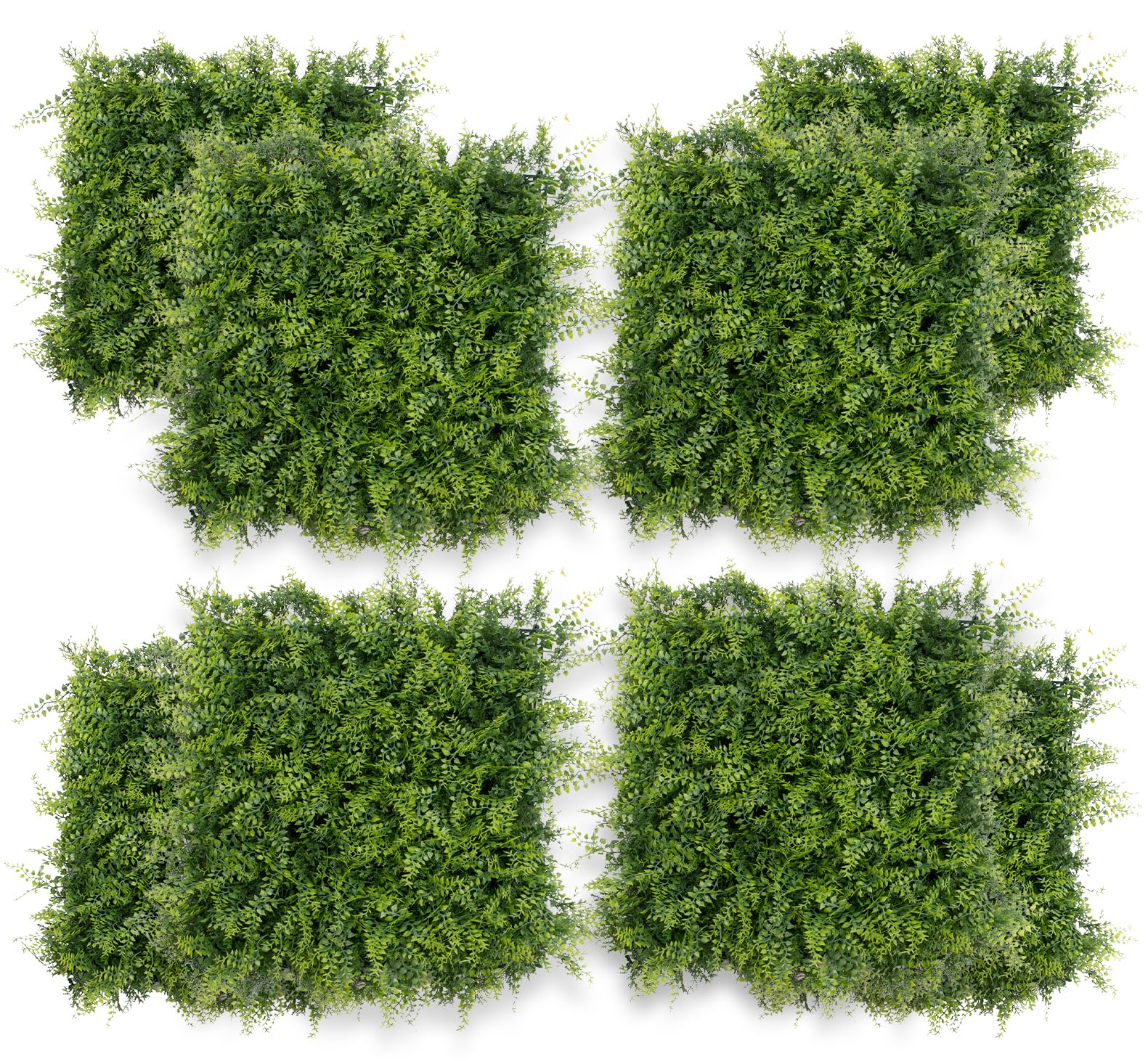 Garvee, ensemble de 12 panneaux muraux en gazon artificiel 50 x 50 cm (20 x 20 po), résistant aux UV, en polyéthylène dense et réaliste, pour jardin et mariage (vert).