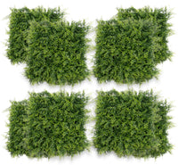 Garvee, ensemble de 12 panneaux muraux en gazon artificiel 50 x 50 cm (20 x 20 po), résistant aux UV, en polyéthylène dense et réaliste, pour jardin et mariage (vert).