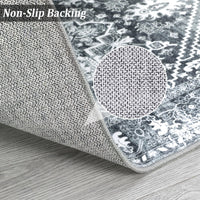 Tapis Garvee Flocons de Neige Médaillon Petite Collection 80x150cm Gris Salon Chambre