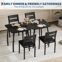 Ensemble de salle à manger Garvee 3 pièces pour 2 personnes, compact et robuste, table en MDF, chaises rembourrées en PU, structure en métal, noir, idéal pour les petites cuisines et les appartements.