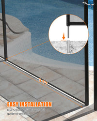 Grillage de sécurité pour piscine Garvee 1,20 m x 14,60 m avec pieds en acier inoxydable, résistant aux intempéries, réglable pour jardin et piscine, noir