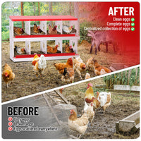 Garvee pondoir pour poules à 8 compartiments en acier galvanisé, résistant à la rouille, durable et ventilé, collecte des œufs facile, idéal pour poulailler