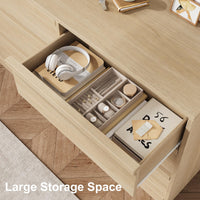 Commode Garvee à 6 tiroirs, chêne naturel, offrant un grand espace de rangement pour la chambre et le salon, 119 x 40 x 75 cm (46,7 po x 15,9 po x 29,3 po)