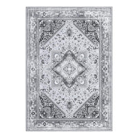 Tapis Garvee style bohème vintage, lavable en machine, antidérapant, gris, 120 x 170 cm, salon, chambre