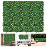 Garvee Panneaux Muraux Artificiels 12pcs 25,4 x 25,4 cm Faux Herbe Haute Densité Plastique Non-Toxique Intérieur Extérieur Écran Intimité Vert