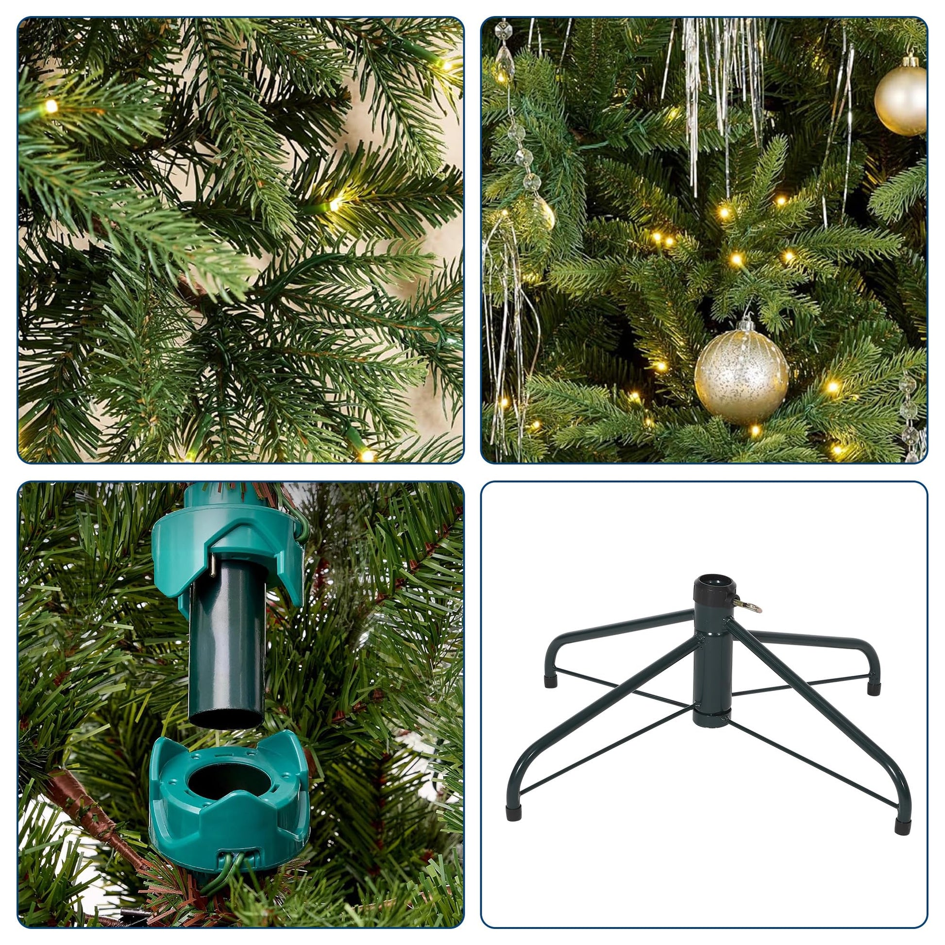 Sapin de Noël artificiel Garvee de 152 cm en PE/PVC avec éclairage LED automatique, idéal pour un salon standard et une décoration de Noël familiale.