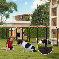 Garvee Parc pour Chien 102 cm, 8 Panneaux en Métal Robuste, Enclos Intérieur/Extérieur pour Chiot, Camping-Car, Jardin et Cour