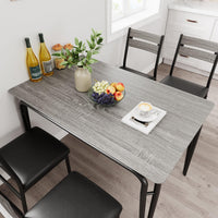 Garvee table de salle à manger pour 2 personnes avec chaises rembourrées, en MDF, structure en métal, gain de place, idéale pour les petits appartements, carrée, grise