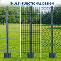 Ensemble de 10 poteaux de clôture de jardin Garvee, poteaux d'angle en acier profilé en U de 90 cm, robustes, revêtus de peinture en poudre, polyvalents pour jardin et portail.