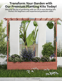 Garvee Jardinière surélevée avec treillis, bac à fleurs en bois de 183 cm (182,9 cm), toit suspendu, tous temps pour terrasse et balcon