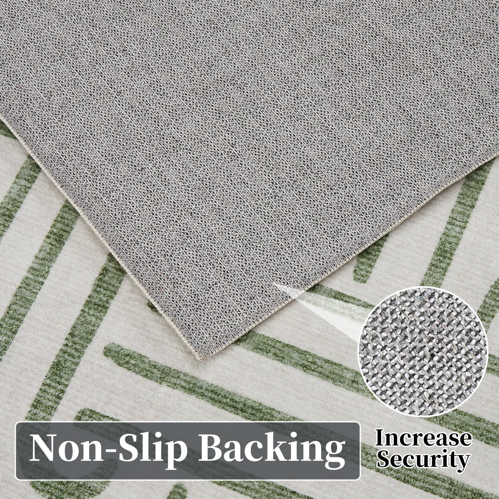 Tapis de salon Garvee 200x290 cm, lavable, antidérapant, à poils courts, gris, pour salon, chambre ou salle à manger