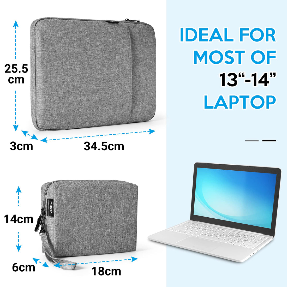 Housse/sacoche Garvee 13 pouces pour MacBook Pro 2020 M1-2016 (ordinateurs portables ultra-fins), grise