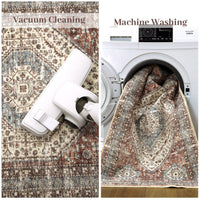 Tapis persan-oriental Garvee 160 x 230 cm, envers en polyester TPR, lavable, antidérapant, pour salon