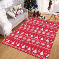 Tapis de salon Garvee Kerst, lavable, antidérapant, rouge, 120 x 170 cm, pour chambre, salle à manger, chambre d'enfant, décoration de Noël