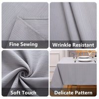 Nappe de Noël carrée imperméable GARVEE 140x140 cm grise pour banquet, cuisine, pique-nique, intérieur et extérieur