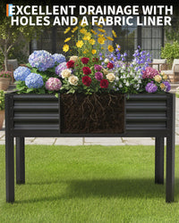Grand bac à jardin surélevé Garvee avec pieds, en acier galvanisé, capacité de charge de 181 kg, hauteur ergonomique de 81 cm, marron, pour jardin et balcon.