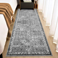 Tapis de couloir antidérapant à poils courts Garvee Boho pour cuisine, entrée, chambre, salon, 80 x 150 cm, gris vintage