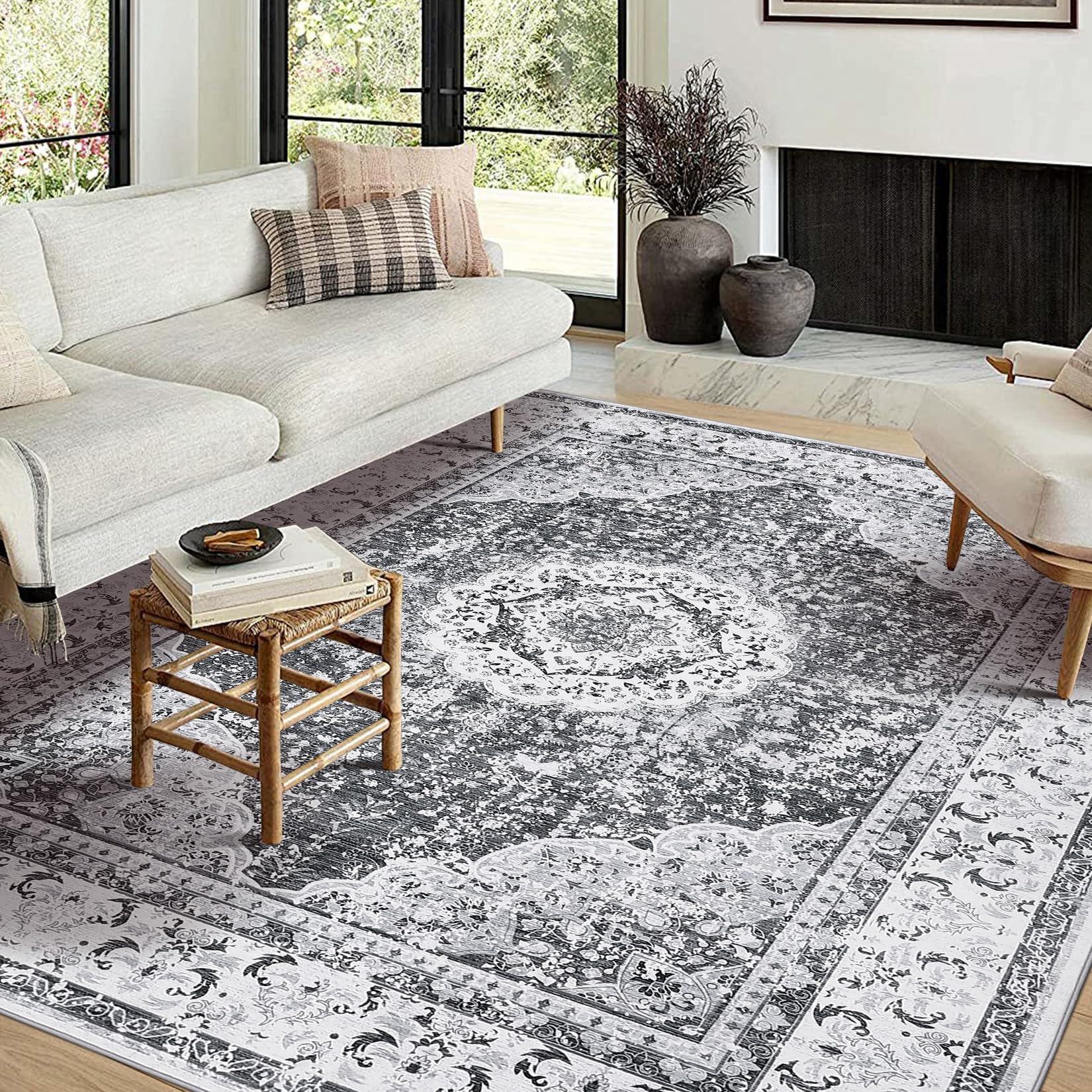 Garvee Teppich Rutschfest Waschbar 80 x 150 cm Boho Vintage Schlafzimmer Badezimmer