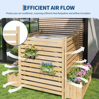 Clôture d'extérieur Garvee 33 x 40 pouces, en bois avec jardinière intégrée, idéale pour terrasse et jardin. Résistante aux intempéries, robuste et autoportante. Bois naturel.