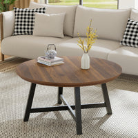 Table basse rectangulaire moderne Garvee 102x52cm en bois robuste marron/noir pour salon et balcon