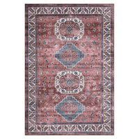 Tapis de salon vintage Garvee, doux, lavable, style campagnard oriental, rose, 120 x 170 cm