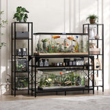 Garvee Support pour aquarium de 76 à 341 L avec prises électriques, étagères métalliques et finition noire - Noir