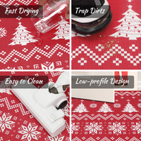 Tapis de Noël lavable Garvee rouge à motif cœur, antidérapant, 50 x 80 cm, pour l'intérieur et l'extérieur. Décoration de Noël.