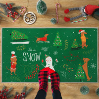 Garvee Paillasson de Noël antidérapant, aspect lin, tapis de bienvenue pour l'extérieur, 40 x 60 cm, vert