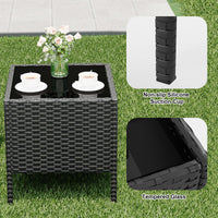 Garvee Ensemble de mobilier de jardin, 3 pièces, rotin PE, balcon/jardin, noir/beige, tous temps, ergonomique
