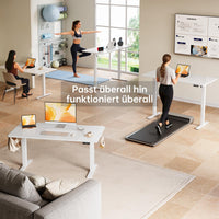 Bureau assis-debout électrique réglable en hauteur Garvee avec télécommande à mémoire, 120 x 60 cm, blanc