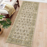 Garvee Tapis Vintage Oriental 80 × 150 cm Vert Clair, Design Persan, Anti-Dérapant, Lavable en Machine pour Salon et Chambre - Vert clair