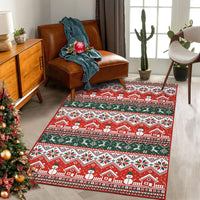 Tapis de Noël bohème Garvee, grand format, lavable en machine, motif sapin de Noël, élan et flocons de neige, idéal pour le salon, la chambre, la cuisine ou la salle à manger, 140 x 200 cm.