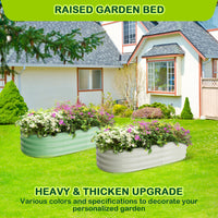 Garvee Lot de 2 jardinières surélevées 137 x 61 x 30 cm, métal galvanisé robuste pour potager, fleurs, jardin et extérieur