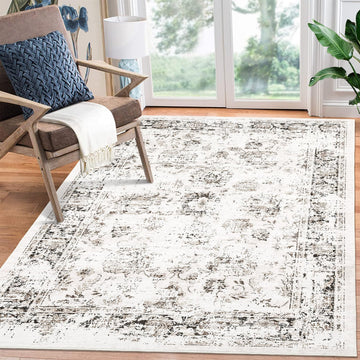 Tapis de salon vintage Garvee, doux, lavable, style campagnard oriental, rose, 160 x 230 cm
