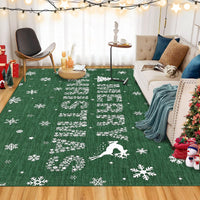 Tapis de salon Garvee, tapis de Noël motif élan vert, lavable et antidérapant, pour chambre, cuisine, salle à manger, bureau, 120 x 170 cm