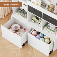Étagère de rangement pour jouets Garvee, 121,4 cm (47,8 po), bibliothèque pour enfants avec tiroirs, étagère en bois moderne pour salle de jeux, salle de classe, chambre d'enfant