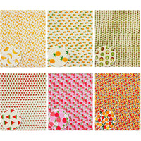 Garvee Lot de 12 pièces de tissu patchwork à motifs de fruits, en coton, pour la couture et les loisirs créatifs, usage polyvalent