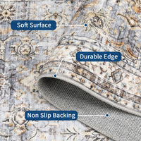 Tapis Garvee Pearl Fleece, 100 % polyester, pliable et lavable, pour salon et cuisine, 60 x 230 cm, bleu