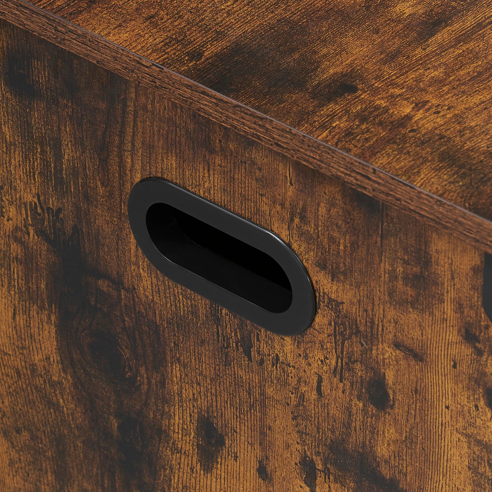 Banc de rangement en bois Garvee avec rabat de sécurité, marron rustique, pour entrée et salon, style campagnard, robuste