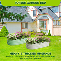 Garvee Jardinière surélevée ovale 137 x 61 x 30 cm, métal galvanisé avec double protection anticorrosion, bac de culture robuste pour extérieur