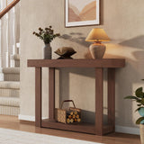 Garvee console en bois 117 cm, étroite, style campagne, pour l’entrée et le salon, finition blond naturel